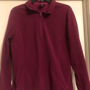 Womens Lands End 3/4 zipper fleece pullover 14/16